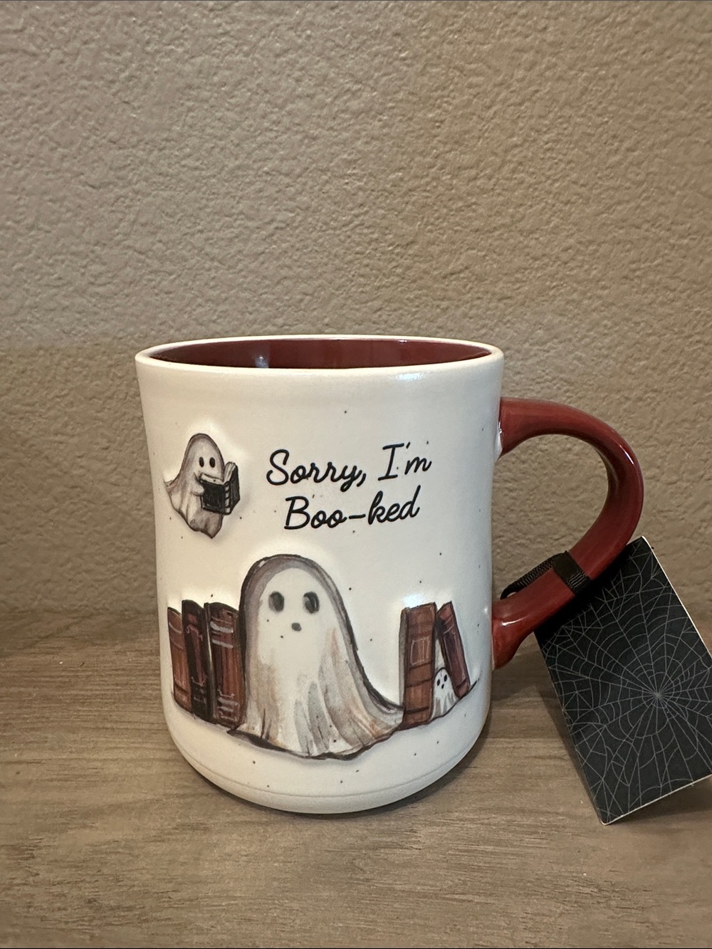 Cobwebs & Cauldrons Sorry I'm Boo-ked Ghost Ceramic Mug